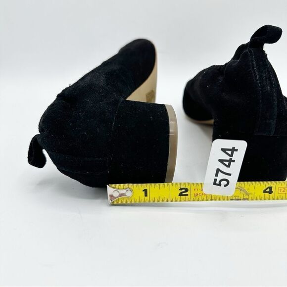 J.Crew Factory Anya Black Suede Low Chunky Heeled Pumps Slip-On Ballet Vibe sz 9 - Picture 9 of 9